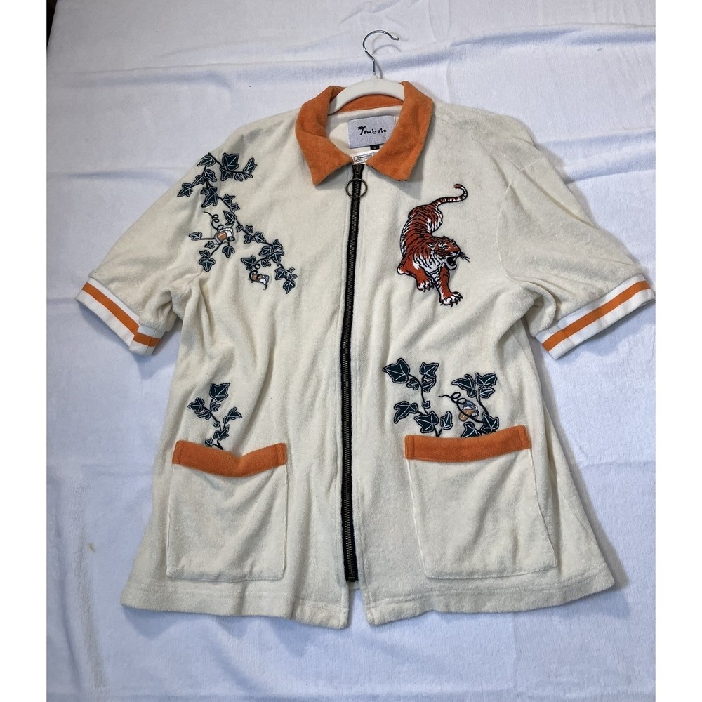 Tombolo Crouching Tiger Hidden Beverage Cabana Shirt Terry Cloth Unisex Small